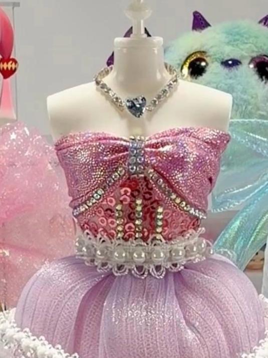 蓝色梦幻人鱼礼服PK粉色甜美蛋糕裙，谁的更惊艳？#娃衣#