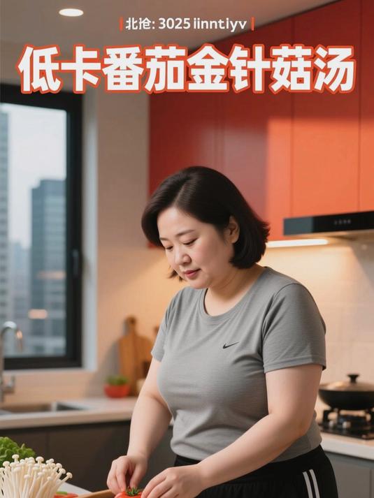 番茄金针菇汤,低卡饱腹