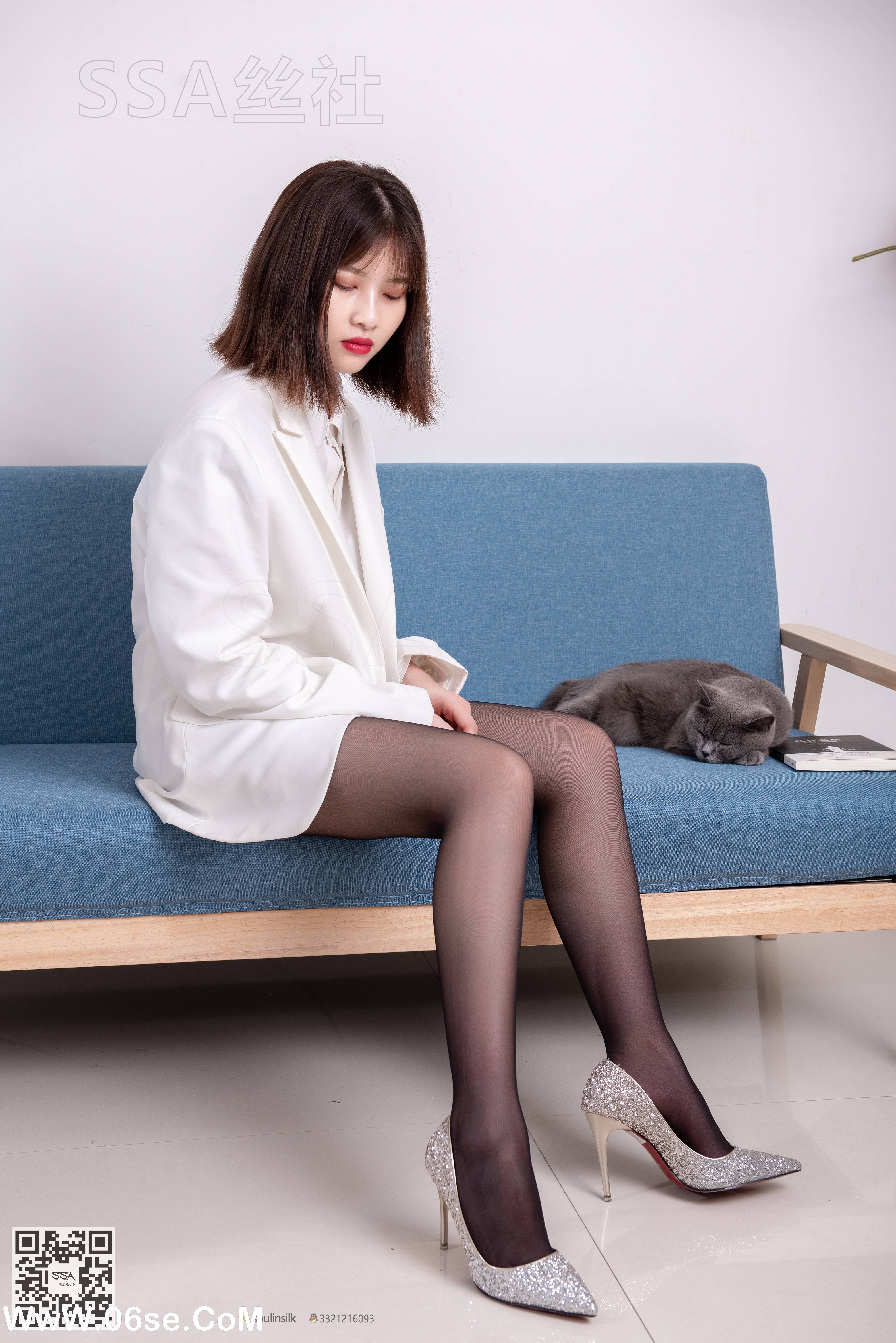 图片[18]-[SSA丝社] NO.119 穗子 腿模穗子白色西装（黑色星期五）[149P2.08G]-六色网