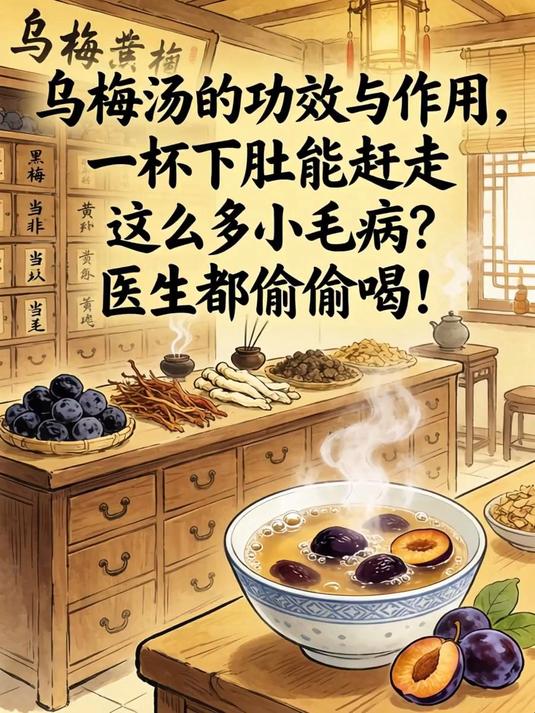 乌梅汤的功效与作用，一杯下肚竟能赶走这么多小毛病？医生都偷偷喝！