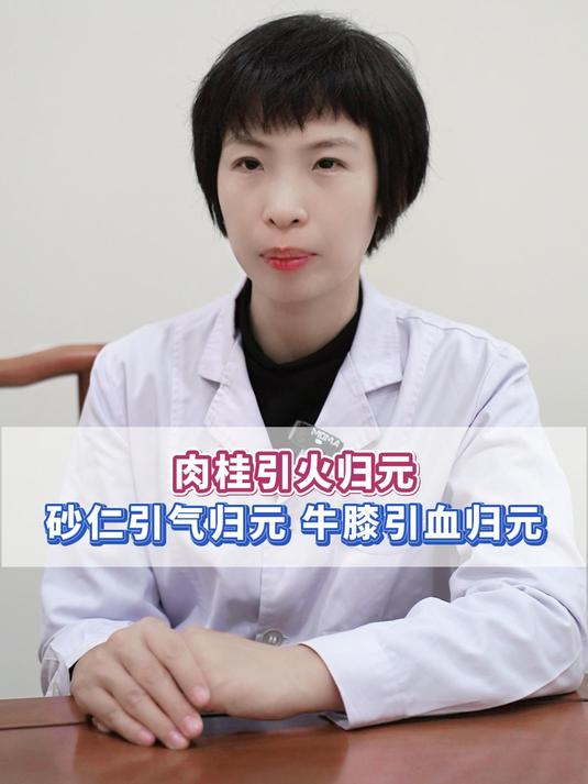 肉桂引火归元、砂仁引气归元、牛膝引血归元