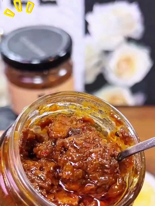大颗牛肉看得见!香辣牛肉酱下饭拌面超香,手工熬制无添加