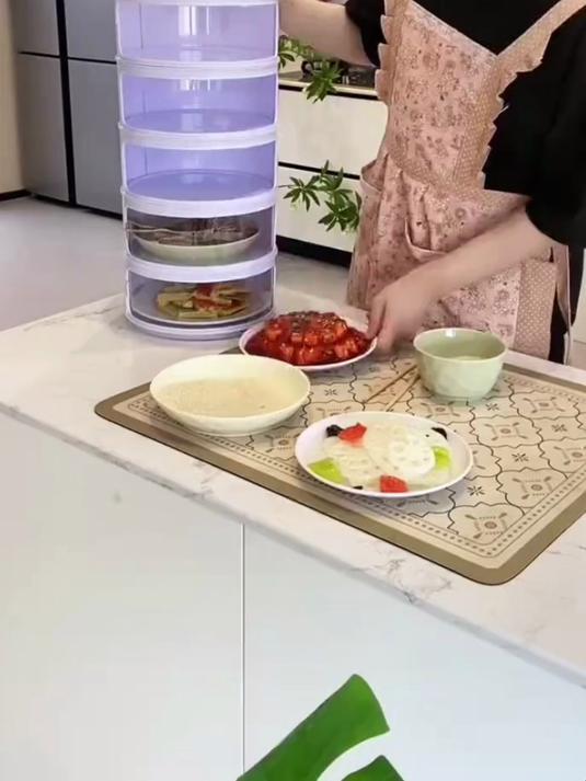 多层锁温、加大口径,饭菜久放热乎 防水易清洁,保温防尘防虫易收纳#一步到位,提升居家幸福感