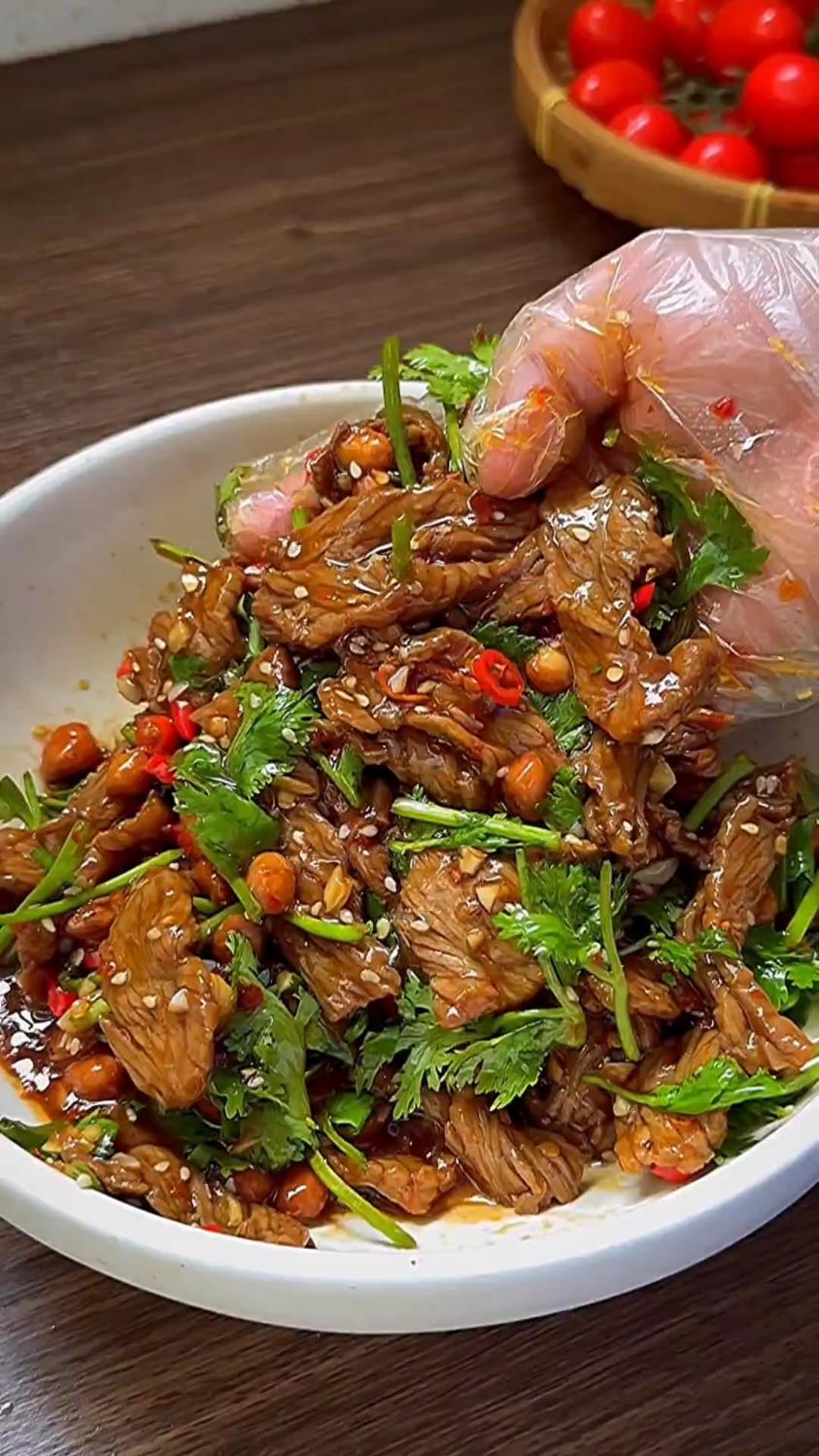 香菜拌牛肉的家常做法