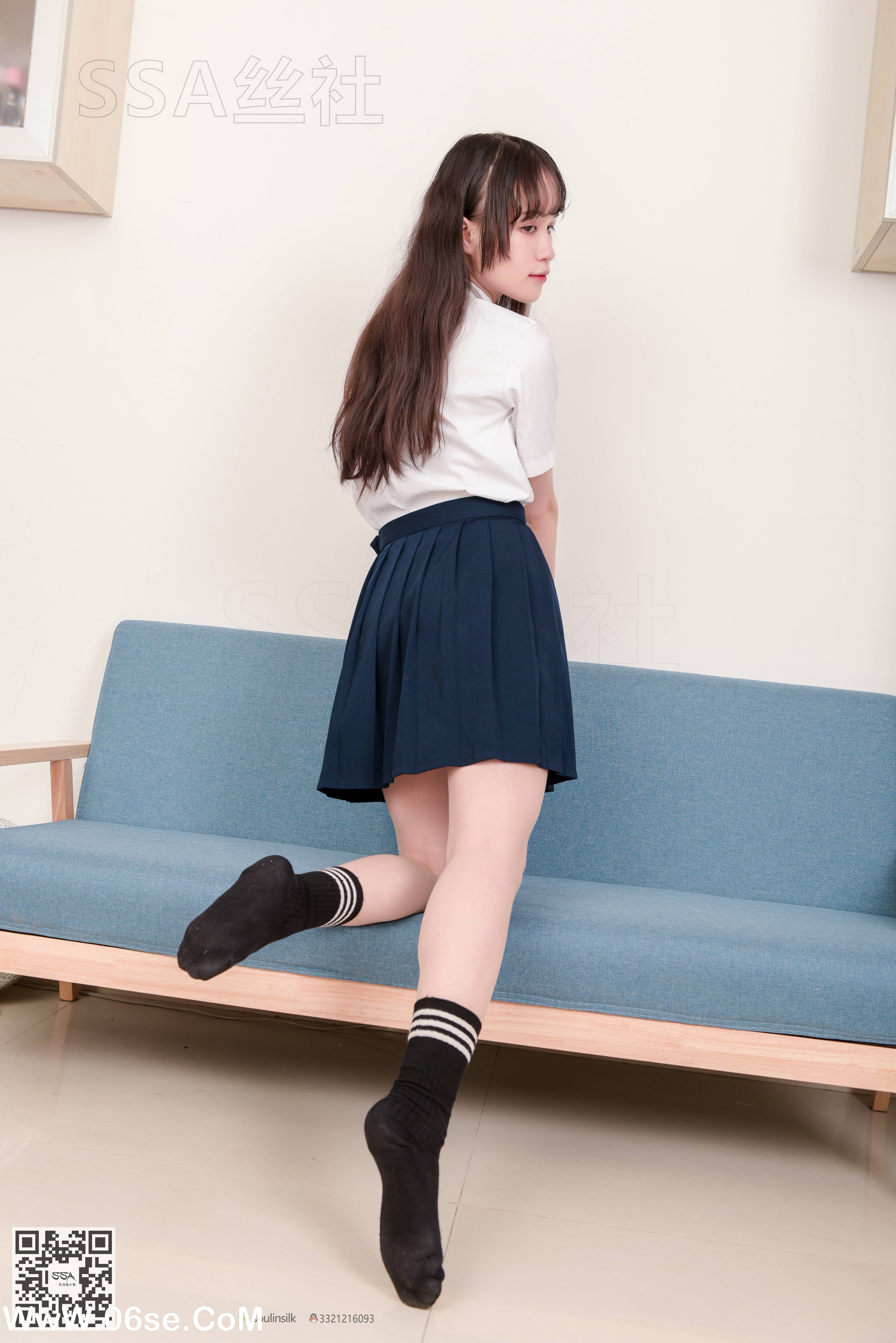 图片[100]-[SSA丝社] NO.141 丹丹 JK制服黑色半膝袜肉丝穿搭示范[133P2.09G]-六色网