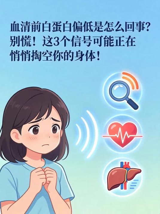 血清前白蛋白偏低是怎么回事?别慌!这3个信号可能正在悄悄掏空你的身体!