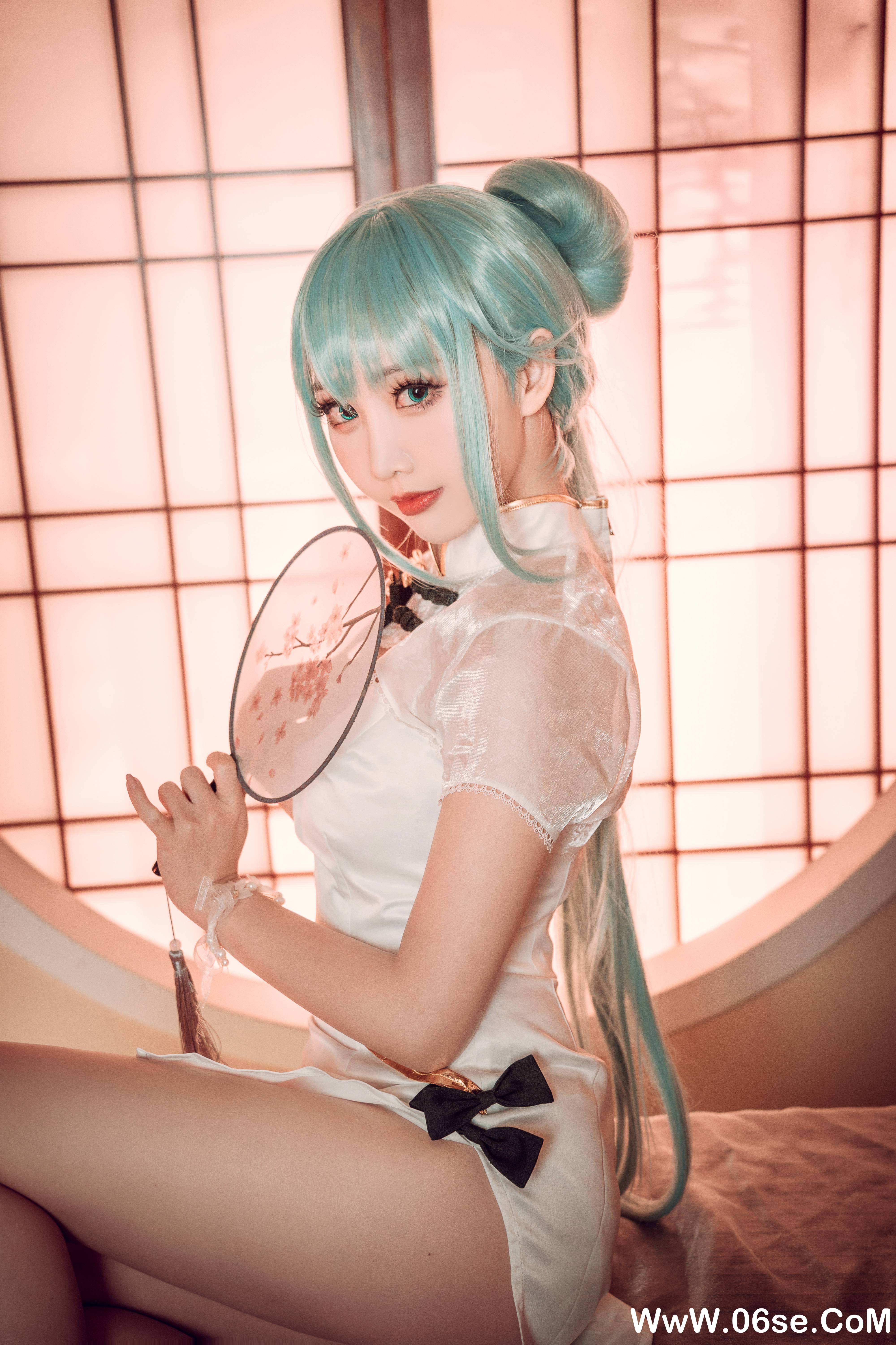 图片[18]-Coser面饼仙儿 NO.097– 初音旗袍[28P514M]-六色网