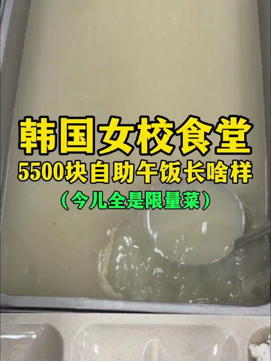 韩国女校食堂5500元自助午饭长啥样？（今儿全是限量菜）