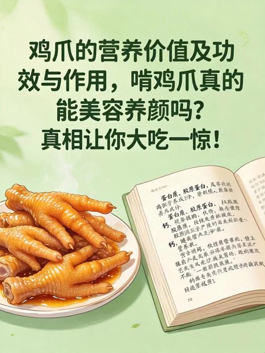 鸡爪的营养价值及功效与作用，啃鸡爪真的能美容养颜吗？真相让你大吃一惊！