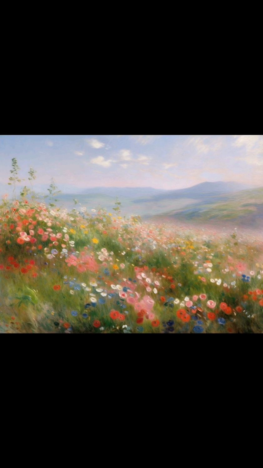 印象派油画——花海