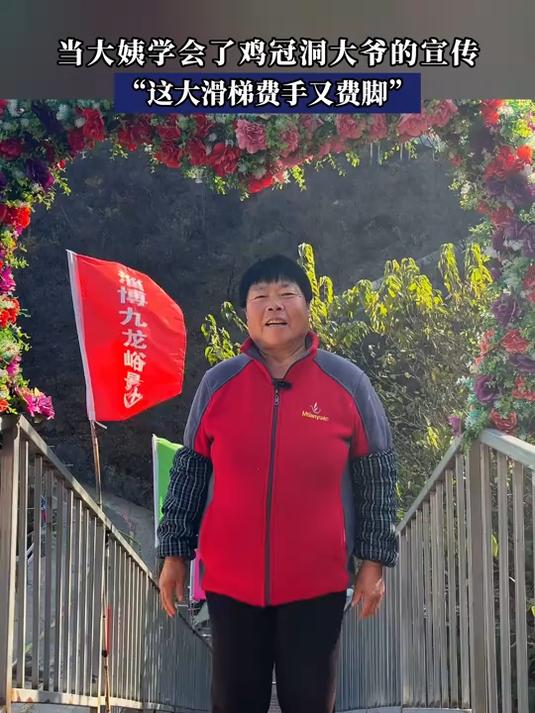 当大姨学会了鸡冠洞大爷的宣传,“这大滑梯费手又费脚”