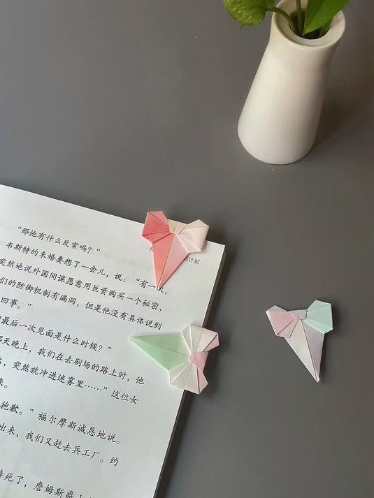 蝴蝶结书签,便签小手工