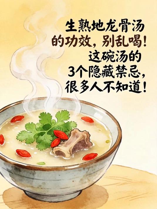 生熟地龙骨汤的功效，别乱喝！这碗汤的3个隐藏禁忌，很多人不知道！