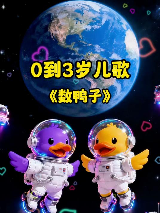 启蒙早教《数鸭子》：门前大桥下游过一群……宇航员鸭鸭？