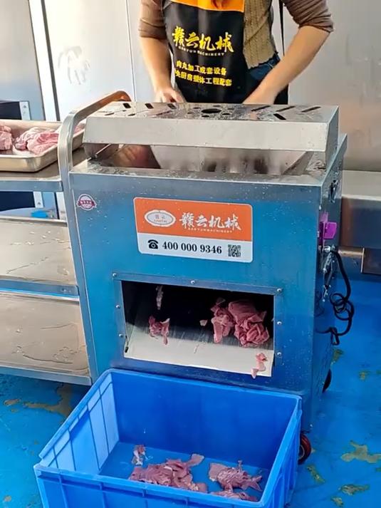 新鲜牛肉猪肉自动切片的机器 工程款不锈钢鲜肉切片机 切肉片机器