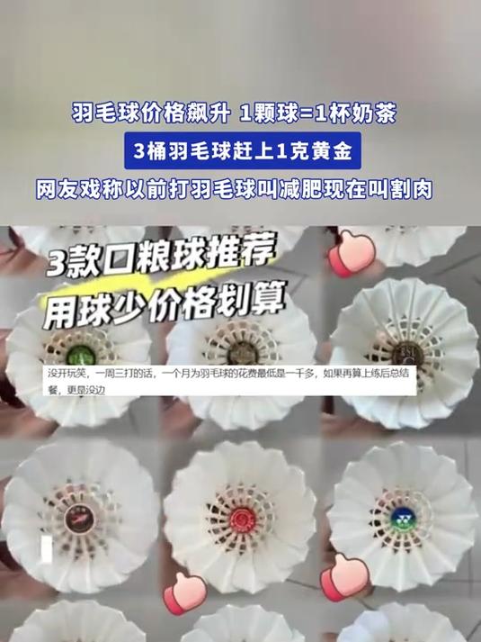 羽毛球价格飙升,1颗球=1杯奶茶,3桶羽毛球赶上1克黄金