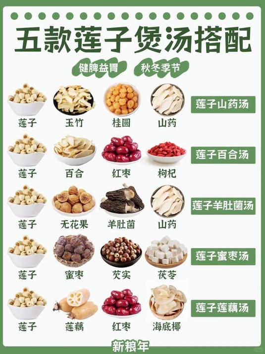 煲汤食谱|五款莲子煲汤搭配 喝出好气色 煲汤 养生煲汤