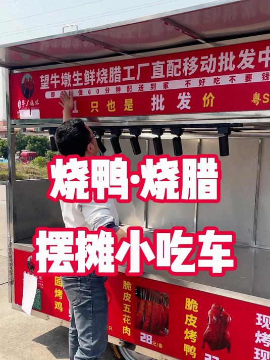 定制一款能把烧鸭炉带出去现场烤的多功能电动烧鸭烧腊摆摊餐车