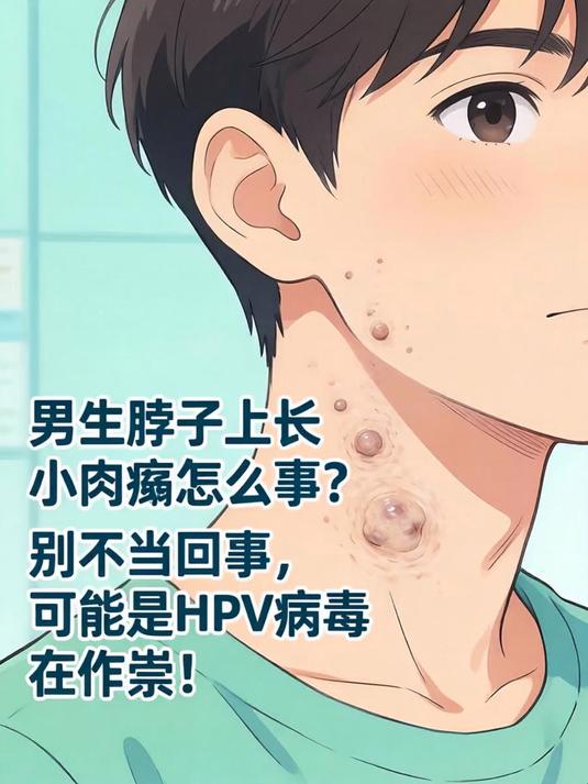 男生脖子上长小肉疣怎么回事?别不当回事,可能是HPV病毒在作祟!