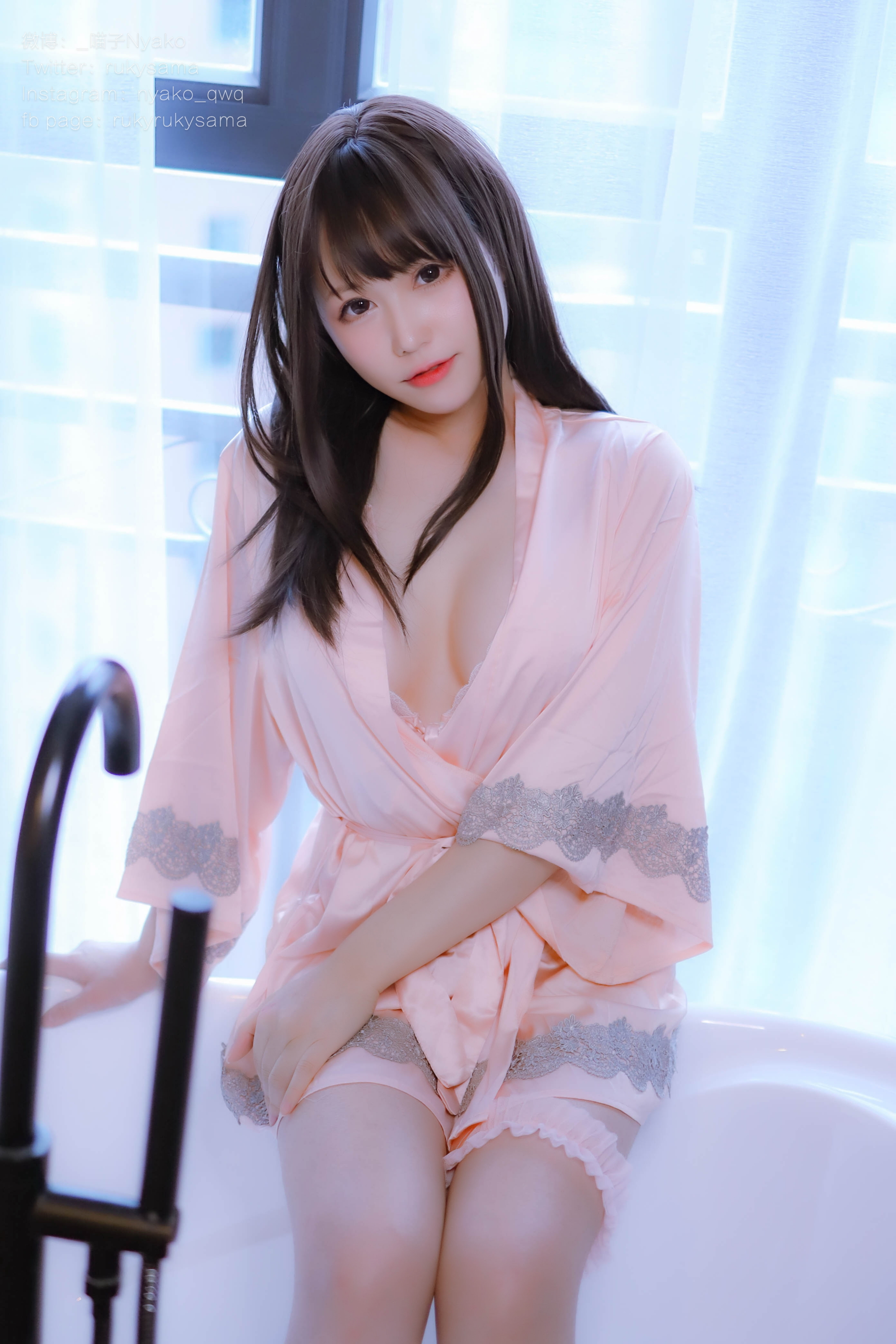 图片[2]-Nyako喵子 NO.027 – 丝绸睡衣 [80P+1V370M]-六色网