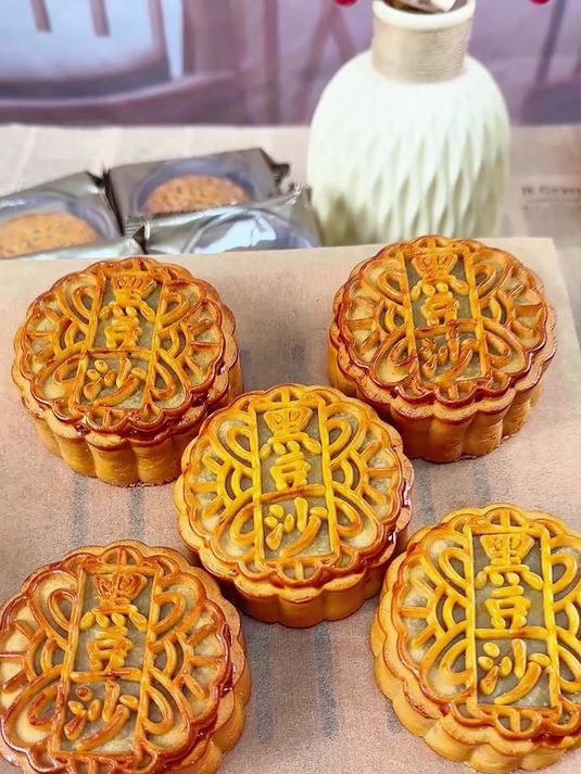 柴火制的黑豆沙月饼,日常吃着合适