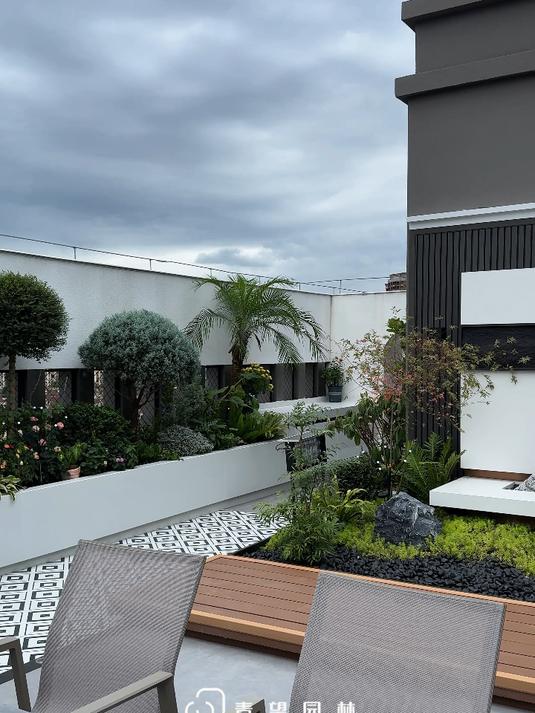 160平屋顶花园实景拍摄|现代风混搭中式禅意