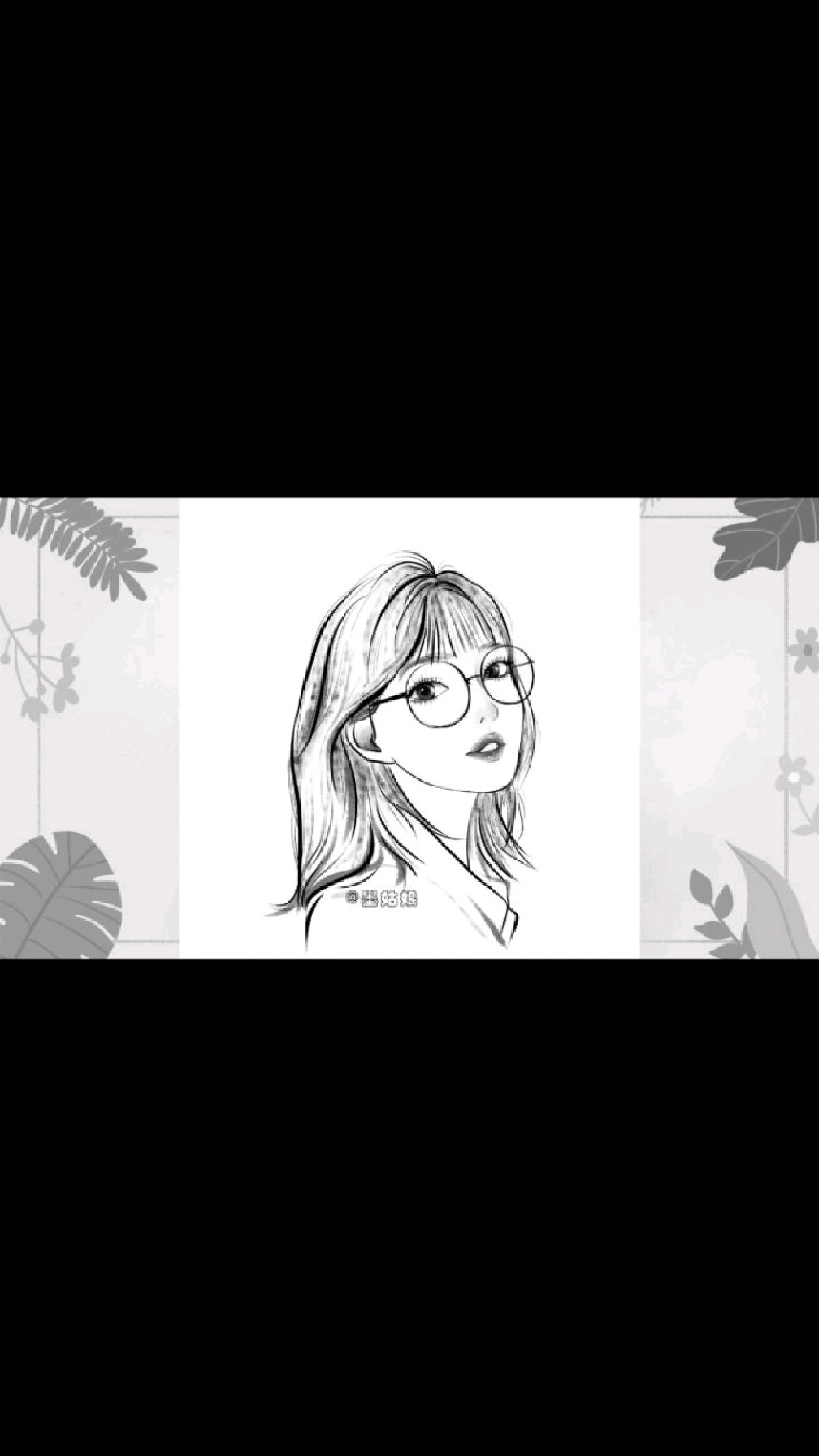 水墨风头像手绘黑白美颜美化风卡通漫画插画人物