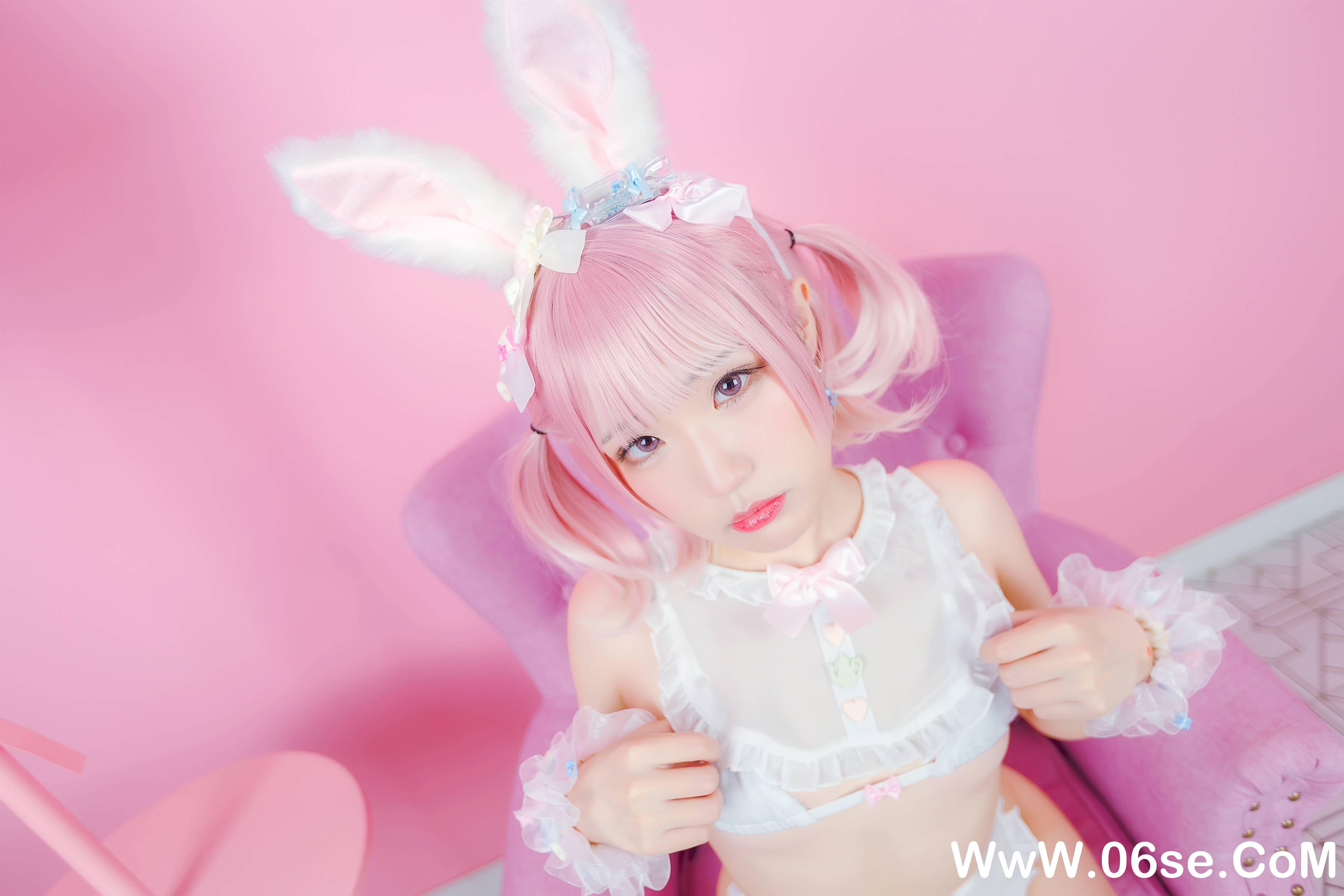 图片[3]-Mime弥美 NO.005 – 白粉色兔女郎[30P201M]-六色网