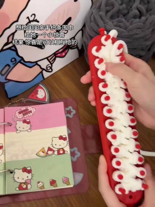 手工DIY围巾神器,钩针编织幸福时光