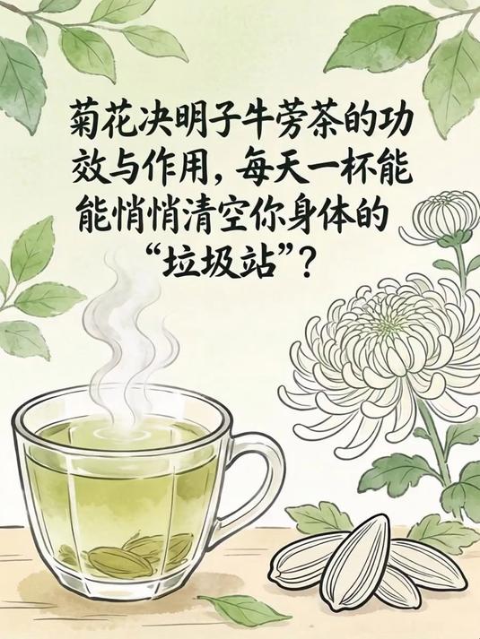 菊花决明子牛蒡茶的功效与作用,每天一杯竟能悄悄清空你身体的“垃圾站”?