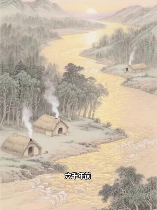 半坡文化遗址，出土彩陶人面鱼纹盆，象征半坡人崇拜