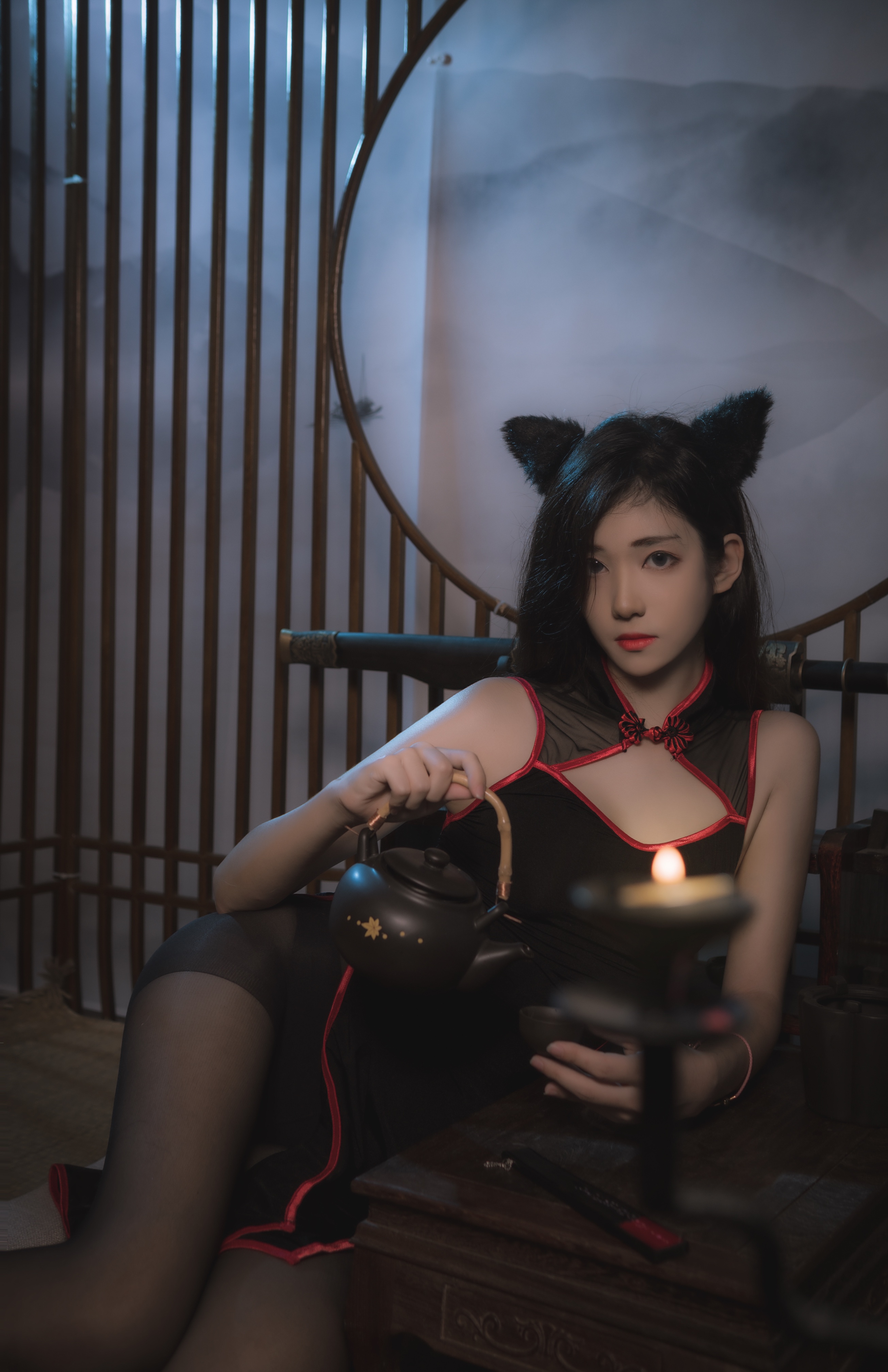 图片[4]-南桃 NO.006 – 黑丝旗袍[25P32M]-六色网