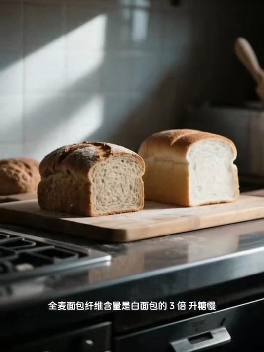 用全麦面包替代白面包,纤维高
