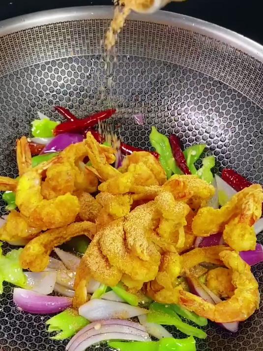 椒盐大虾家常做法 快手美食 大虾和我这样做特别好吃