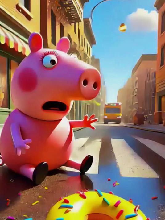 小猪猪刚买的甜甜圈不小心掉地上了