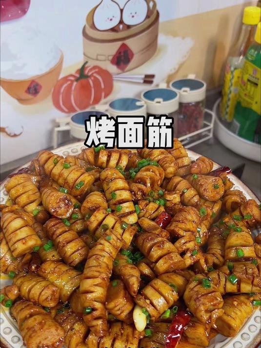 纯手工烤面筋串:低脂高蛋白,烧烤夜宵健康新选择