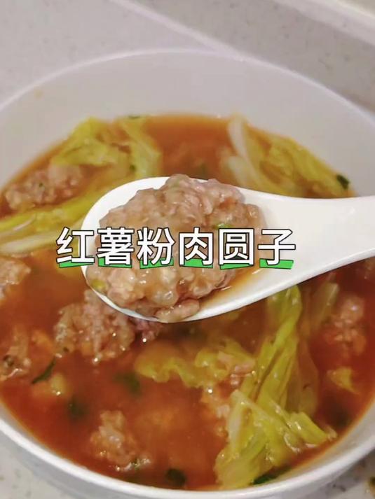 江西特色菜红薯粉肉圆,Q弹有嚼劲,简单又好吃 家常菜