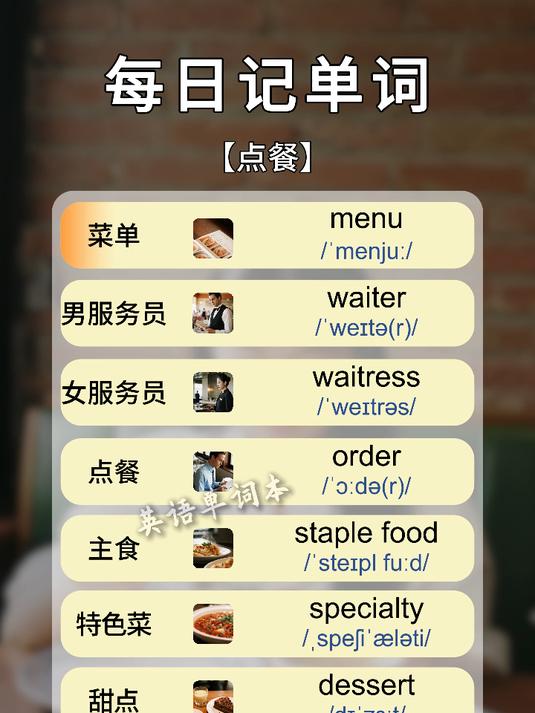 餐厅点餐必备英语!从 “菜单” 到 “买单” 一次学会
