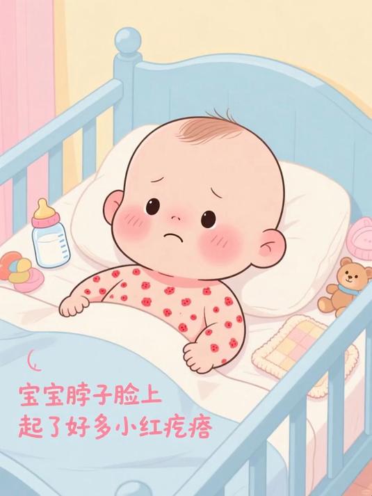 宝宝脖子脸上起了好多小红疙瘩 #健康扬帆季#