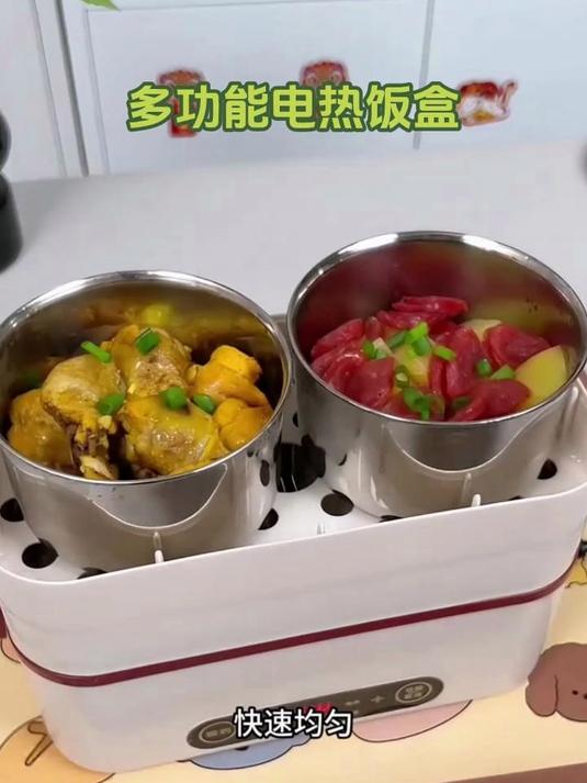 新款多功能便当加热保温饭盒插电蒸煮电热保温饭桶迷你加热电饭煲