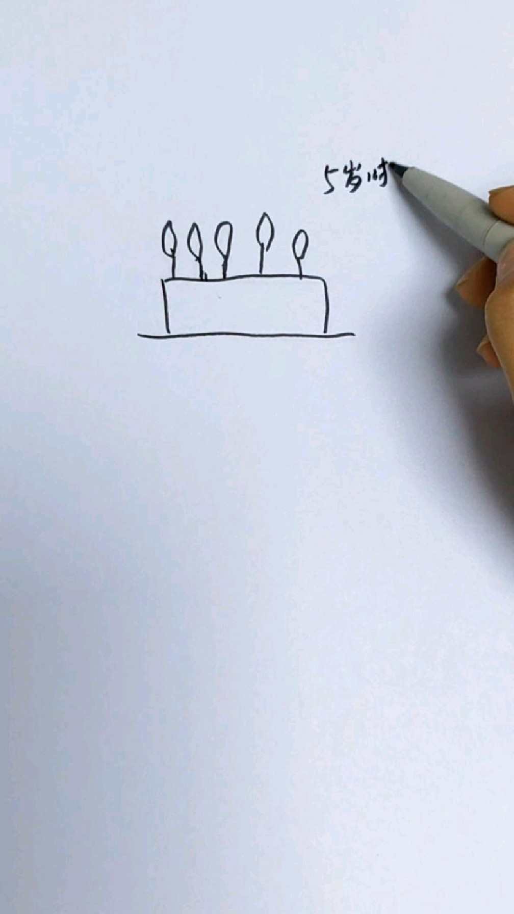 和爸爸比赛画蛋糕,蛋糕简笔画,创意简笔画,儿童画