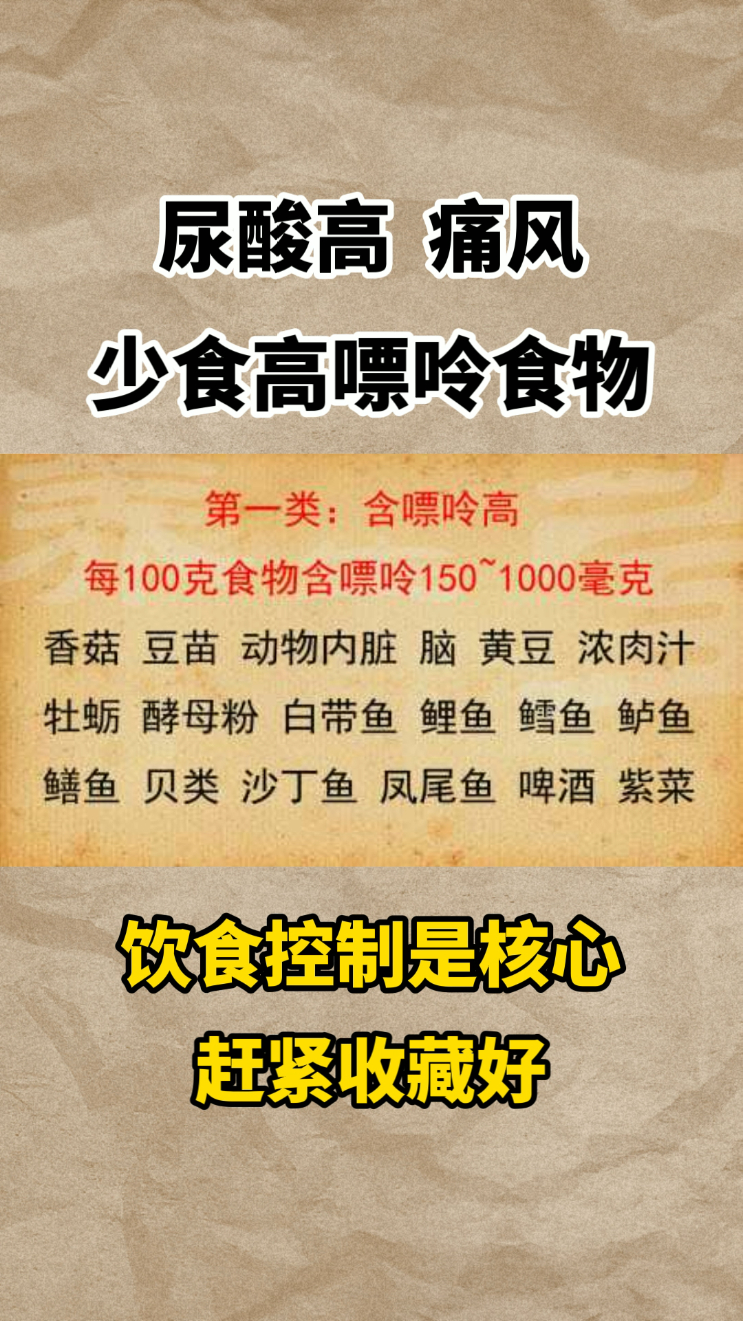 尿酸高,痛风一定要少吃含高嘌呤高的食物,你都知道哪些有吗