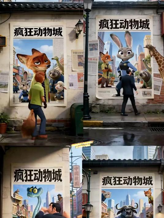 动物城全员海报集合,尼克狐尼克,朱迪兔子,盖瑞一条蛇