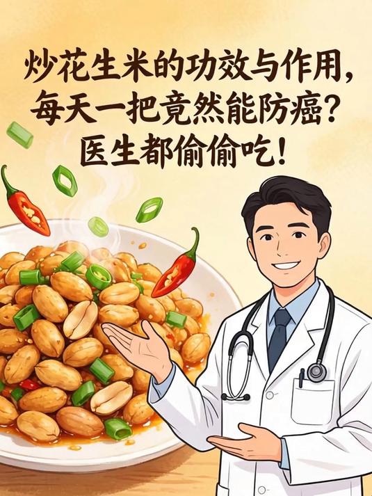 炒花生米的功效与作用，每天一把竟然能防癌？医生都偷偷吃！(1)