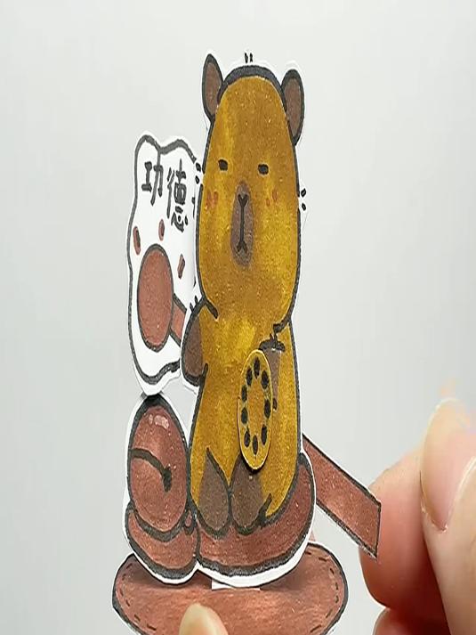 可以敲的卡皮巴拉木鱼小摆件