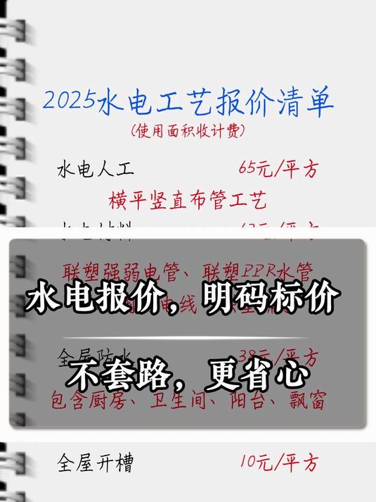 水电工程多少钱?2025 最新报价表(附材料品牌清单)