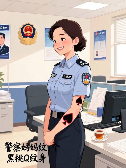 #马上健康过大年#警察妈妈纹了个黑桃q纹身