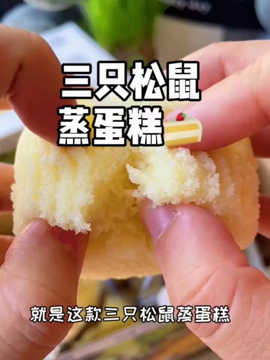 三只松鼠蒸蛋糕 蛋糕香园可口,蓬松细腻,拿来当早餐点心特别好