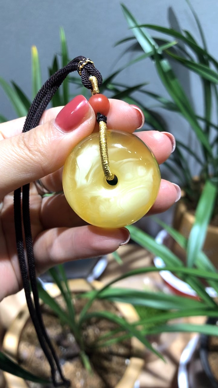 蜜蜡面包圈毛衣链!流淌纹太好看啦