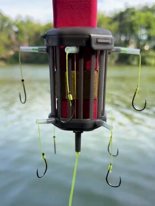 倍特锋鲢鳙草鱼钓组！反离底饵笼翻板钩，通芯铅海竿底钓必备